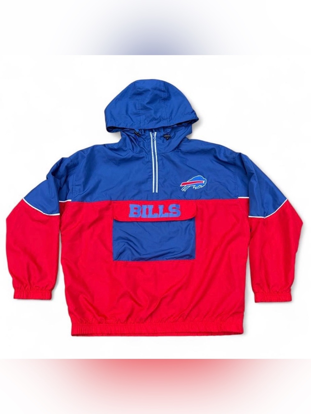 NFL Buffalo Bills Men’s Sz. XL windbreaker jacket in blue and red, white trim